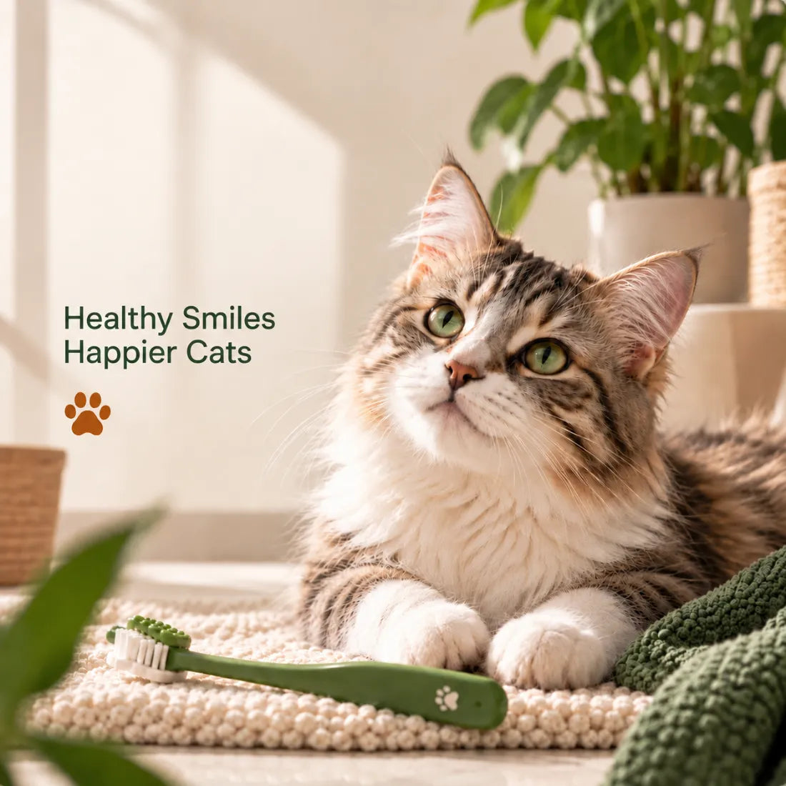 Comfort Zone Pets cat dental care products promoting healthy smiles and better oral hygiene for cats.