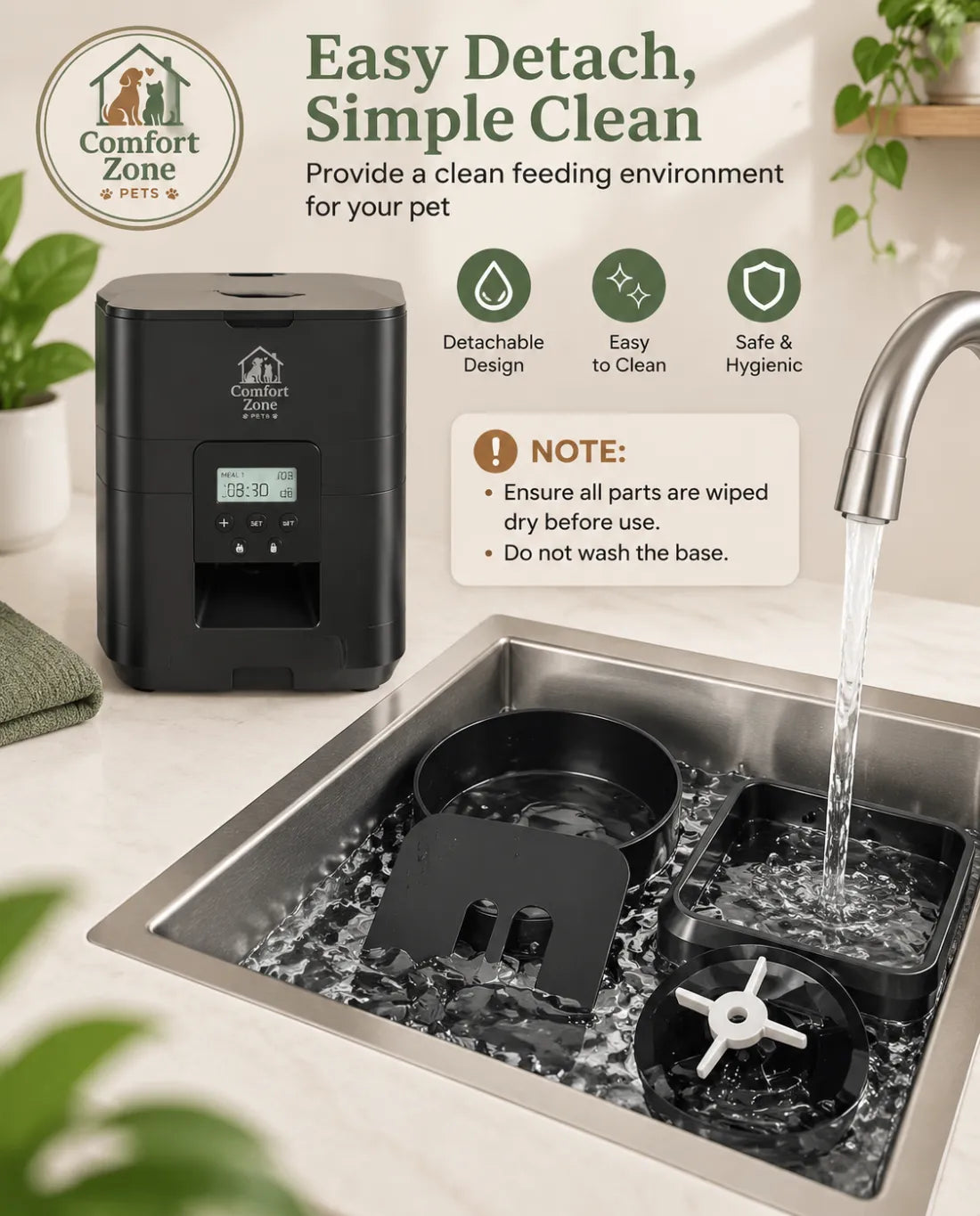 2L automatic pet feeder with WiFi app control, scheduled feeding, and smart meal management.