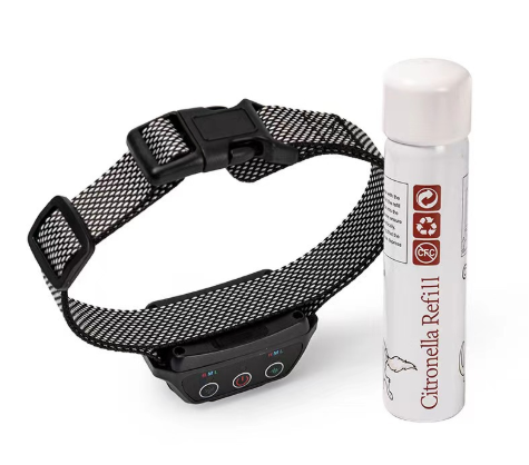 Spray bark training collar control unit, close-up of adjustable settings