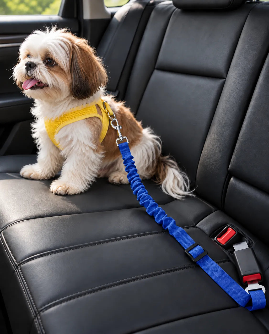 Adjustable Dog Car Seat Belt with 360° Rotation Safety Clip – Universal Pet Vehicle Restraint for Dogs