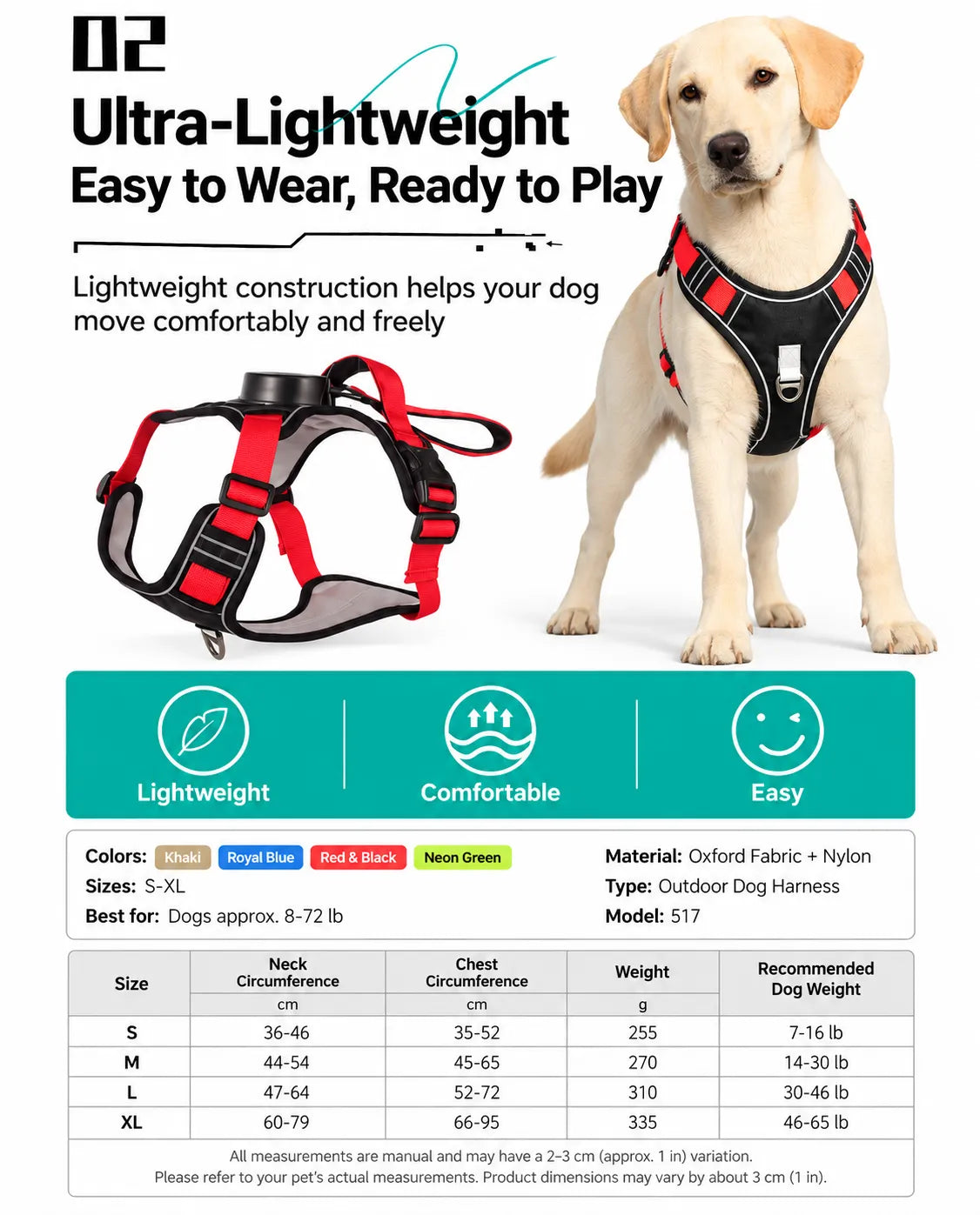 Retractable Dog Leash Harness | All-in-One & Reflective
