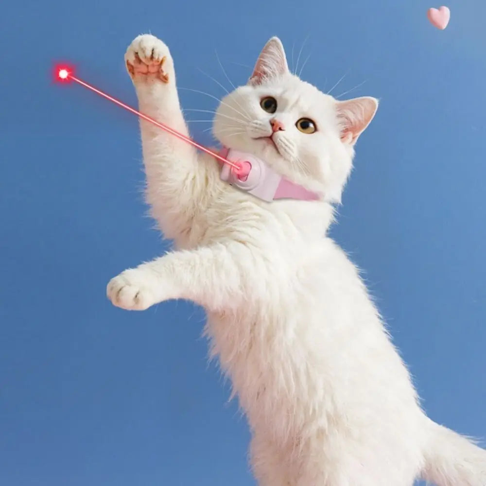 Interactive LED Cat Laser Collar | Rechargeable Light-Up Cat Toy for Indoor Cats