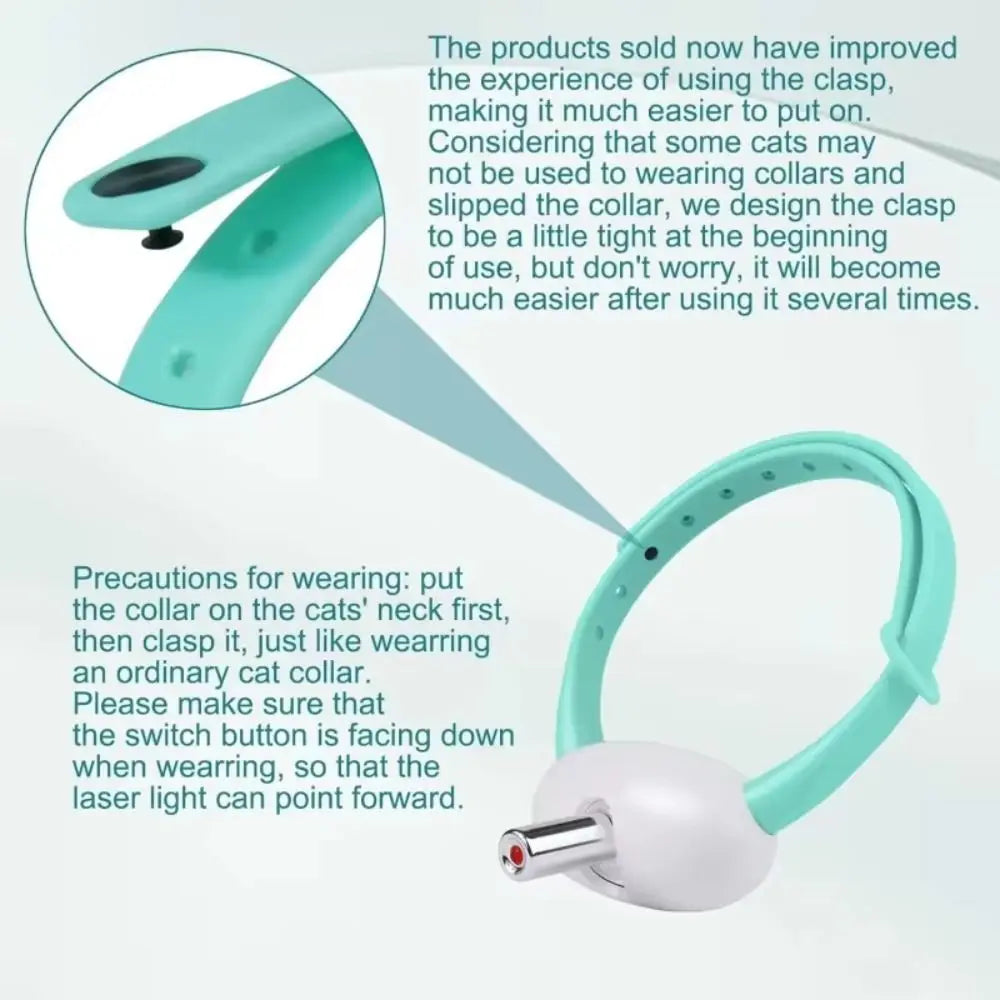 Interactive LED Cat Laser Collar | Rechargeable Light-Up Cat Toy for Indoor Cats