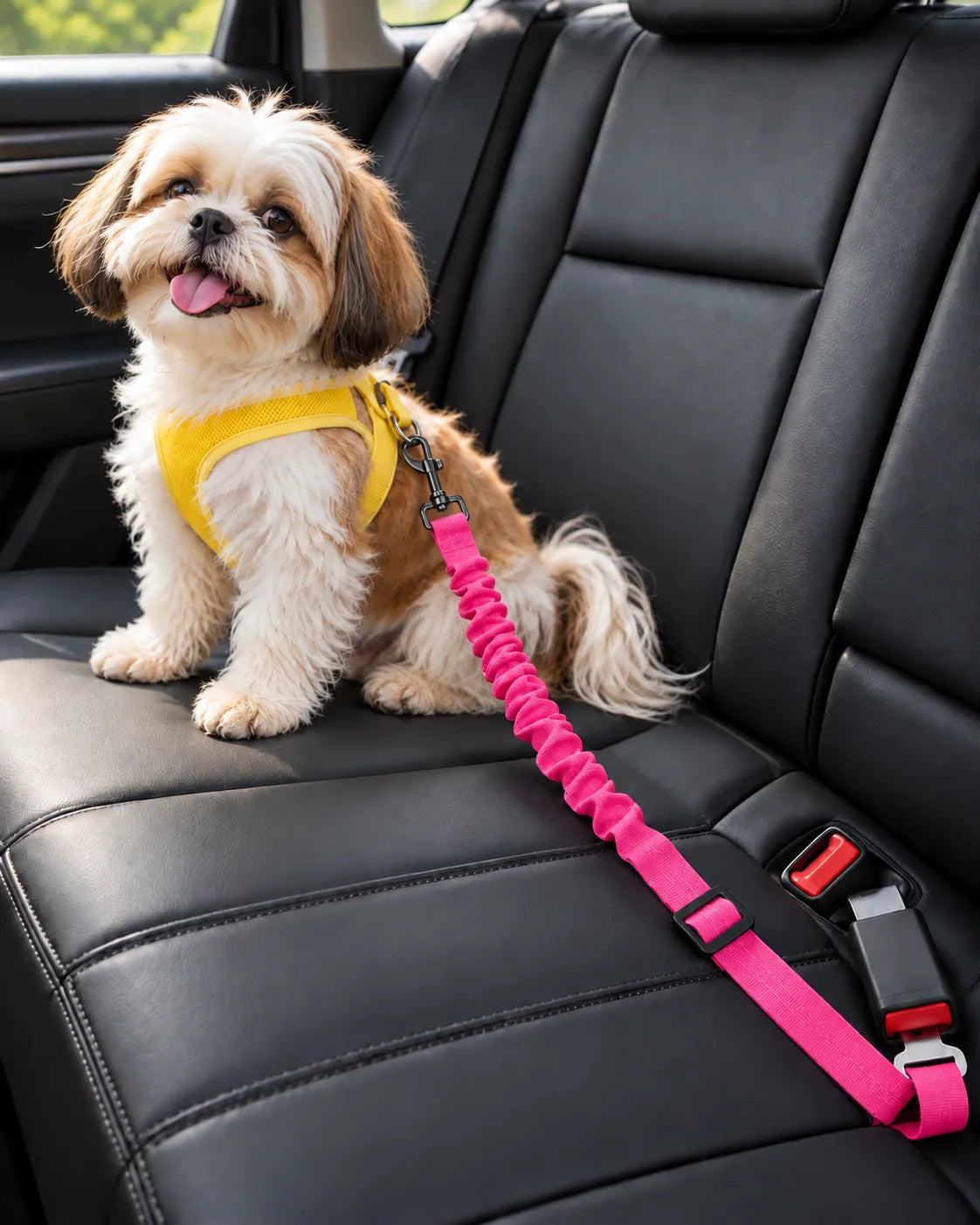 Adjustable Dog Car Seat Belt with 360° Rotation Safety Clip – Universal Pet Vehicle Restraint for Dogs