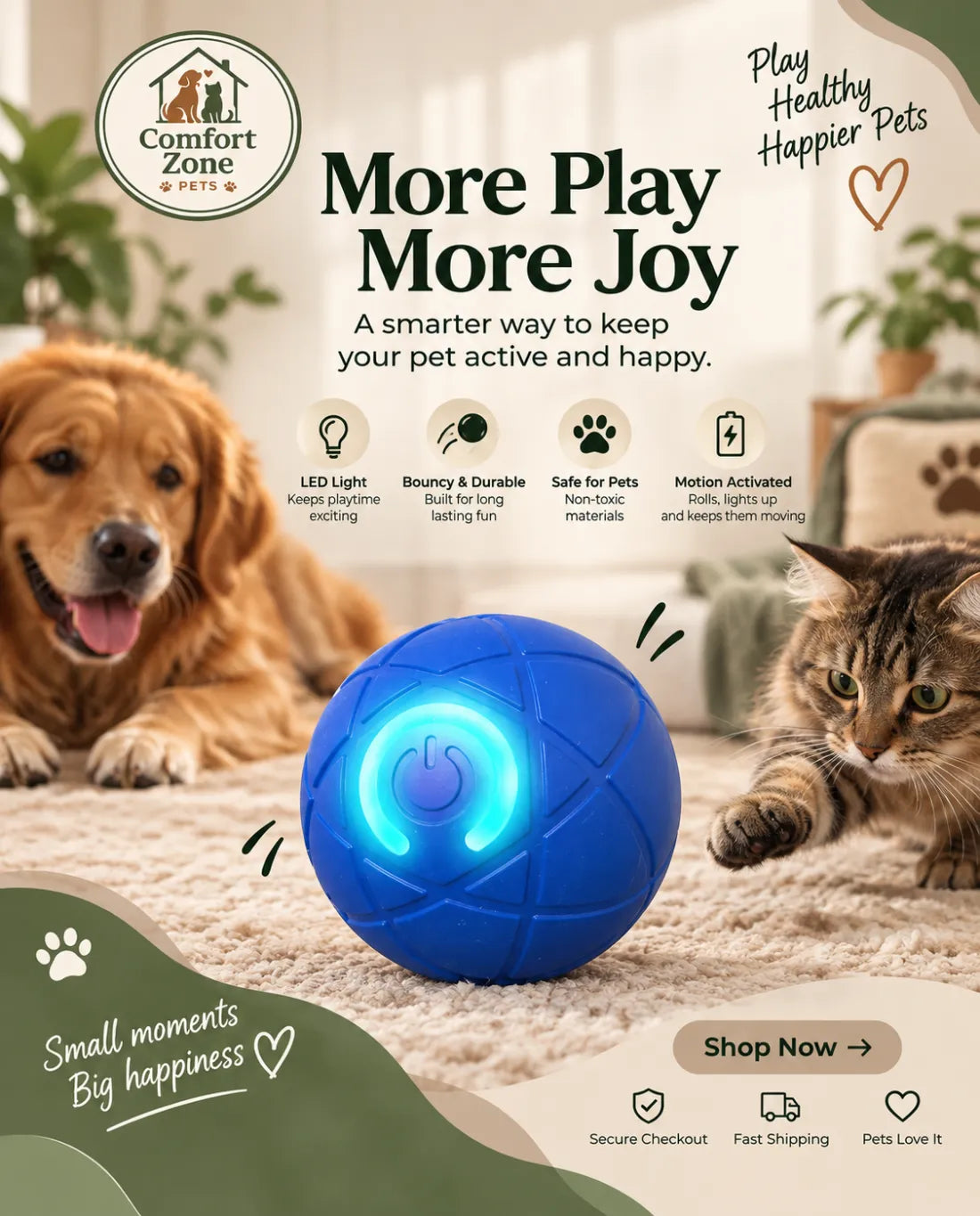 Interactive Gravity Jump Ball Toy for Dogs - Automatic Bouncing Play Toy