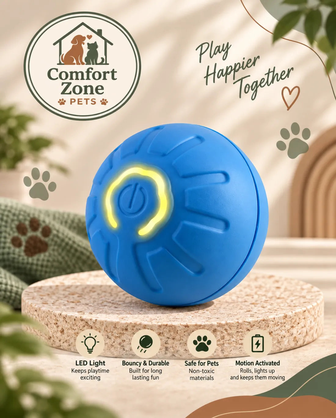 Interactive Gravity Jump Ball Toy for Dogs - Automatic Bouncing Play Toy