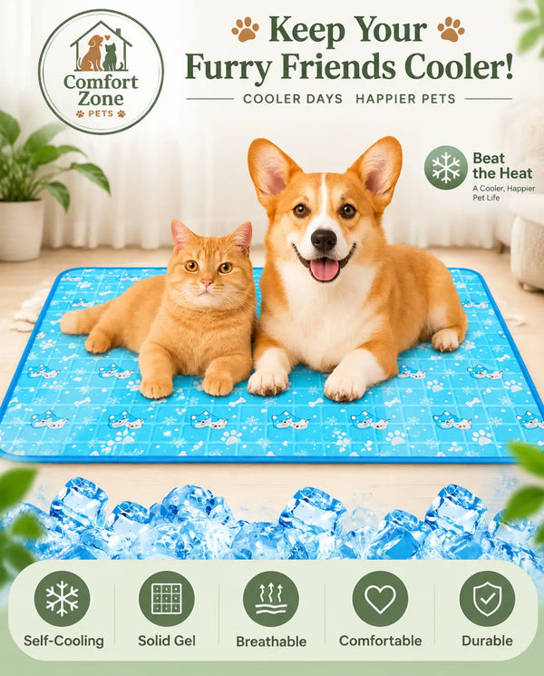 Self Cooling Gel Dog Mat for Summer, Pressure Activated Cooling Pad for Dogs and Cats to Stay Comfortable Indoors and Outdoors