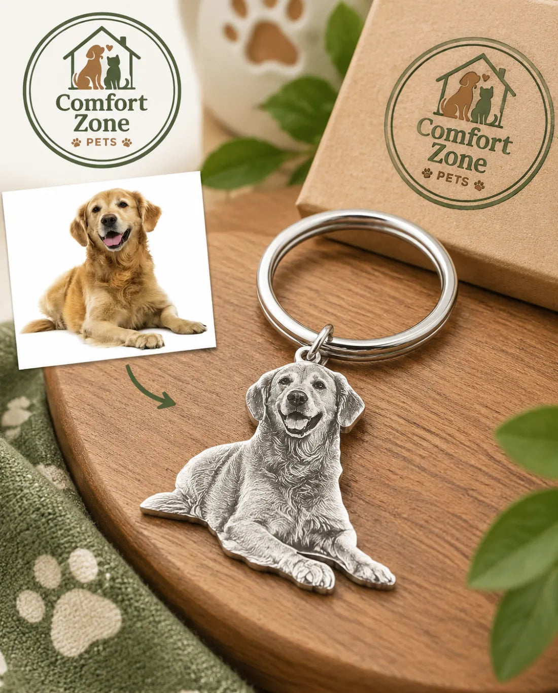 Personalized Pet Photo Memorial Keychain