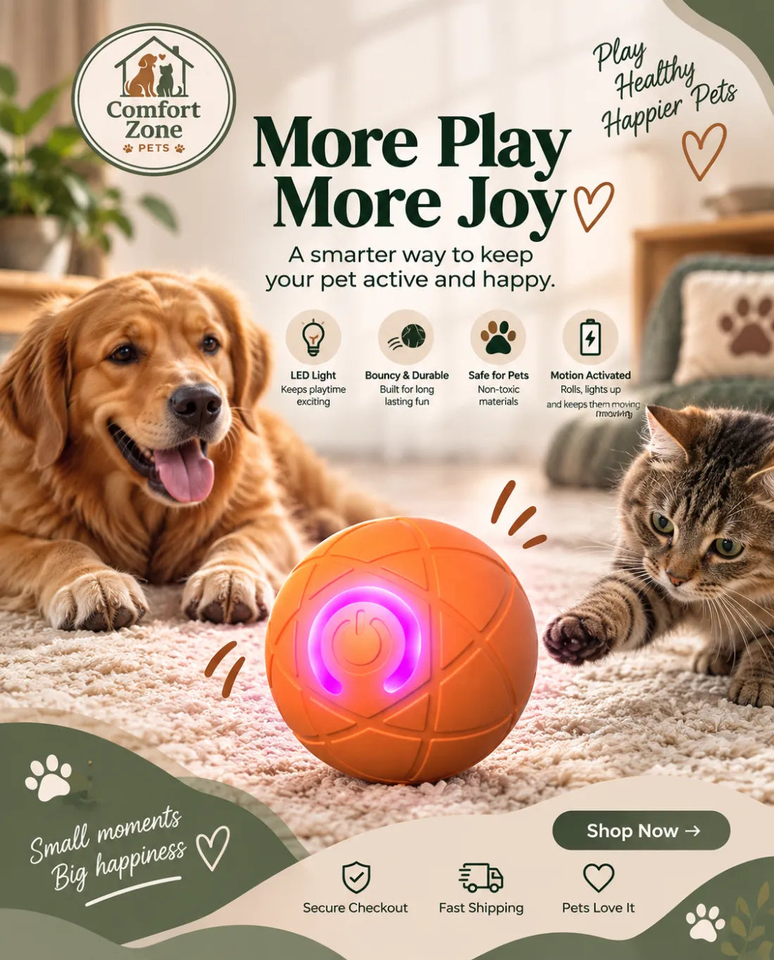 Interactive Gravity Jump Ball Toy for Dogs - Automatic Bouncing Play Toy