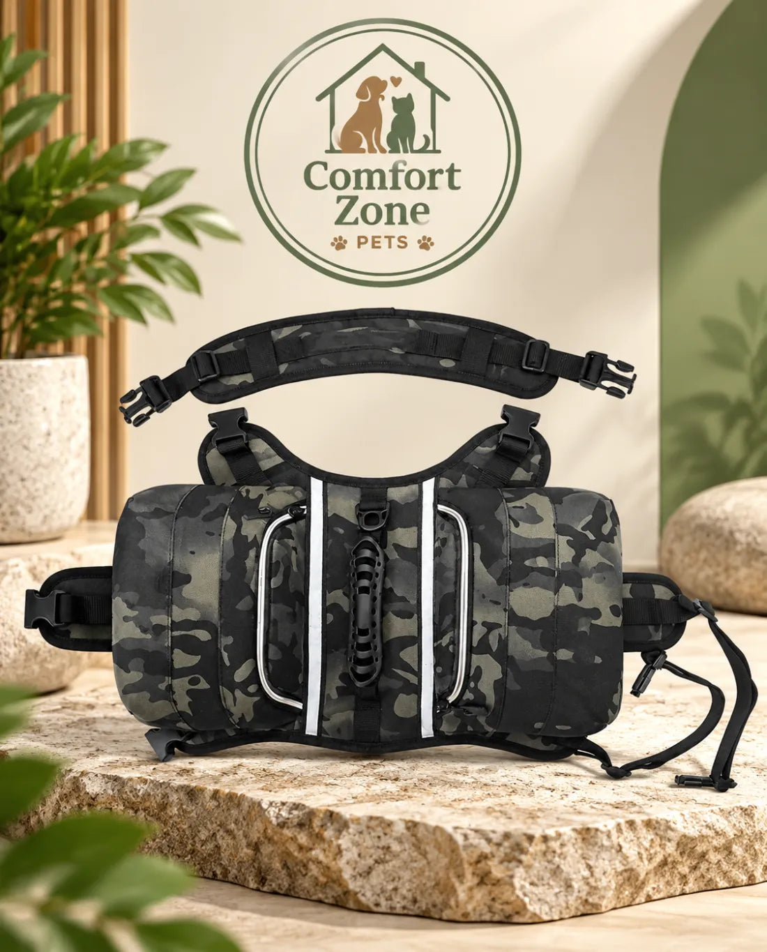Premium dog hiking backpack with dual saddlebags for outdoor adventures and exploration