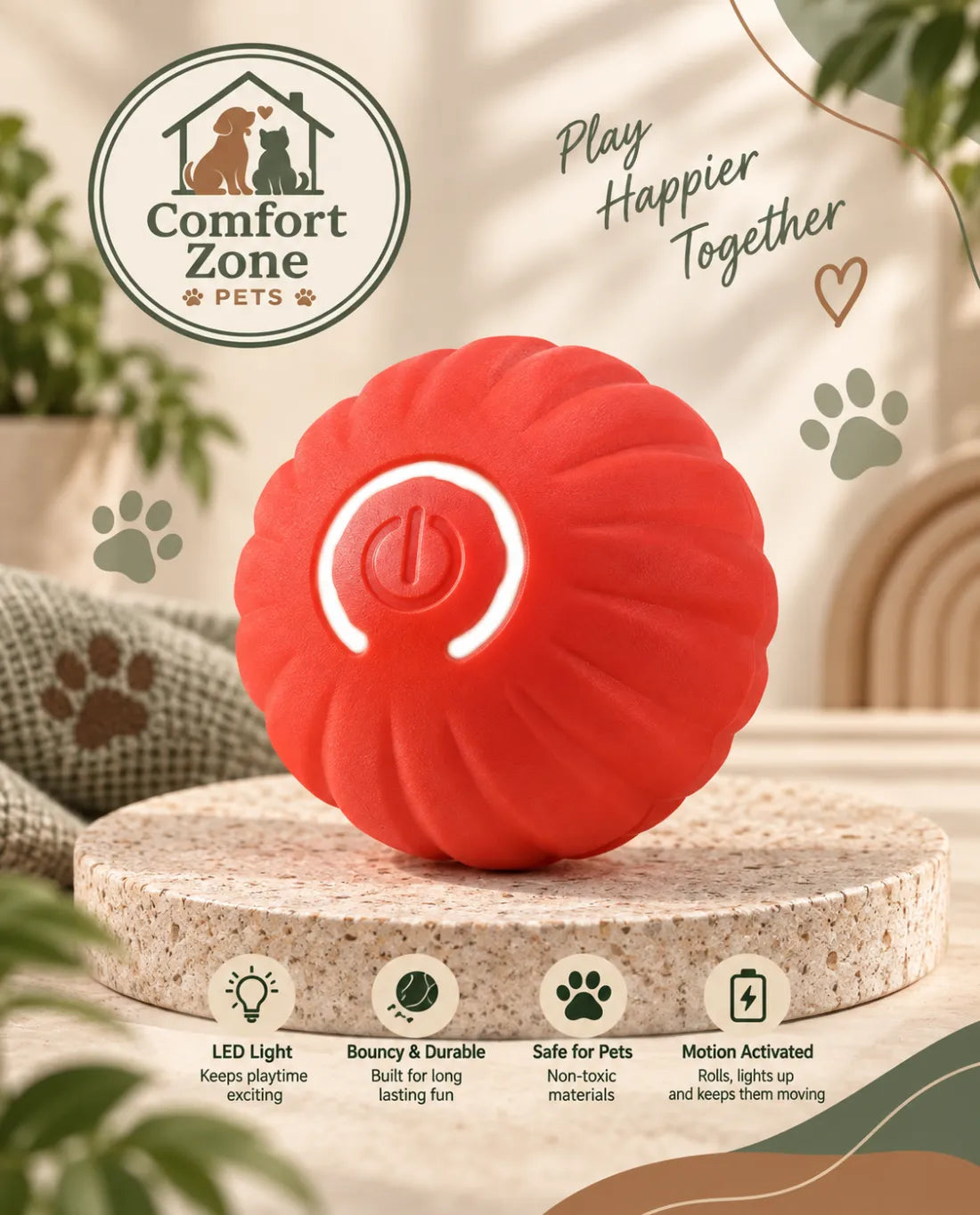 Interactive Gravity Jump Ball Toy for Dogs - Automatic Bouncing Play Toy